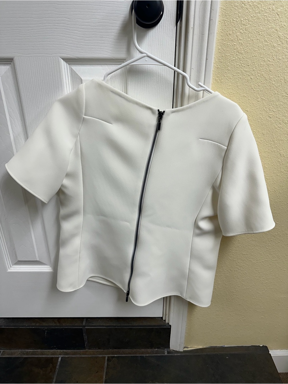 Maticevski Ivory Ruffle Short Sleeve Top - Picture 3 of 4
